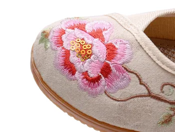 Izšūti Sieviešu Sūkņi Sieviete, Etniskā Vintage Slēptās Papēža Kurpes Zapatos Mujer De Kāzu Dāmas Hanfu Kurpes, Kokvilnas Audums Ar Ziedu Rakstu