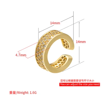 ZHUKOU vienu pāri /2GAB 14x14mm Elegants zelta /sudraba krāsu kristālu gredzens / auss klipsis sieviešu rotaslietas modelis: VE114