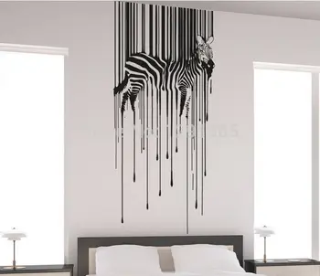 Pilnu Krāsu Vinila Sienas Uzlīmes, Uzlīmes Decor Mākslas Istabu Dizains Sienas Zirgu Drippy Zebra Plakātu Dzīvnieku Noņemams modes