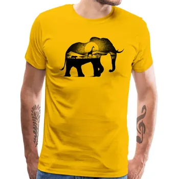 SAVVAĻAS ĀFRIKAS Pasūtījuma T Kreklu Vīriešiem Safari Elephant Īsām Piedurknēm Vīriešu T Tuksneša Vasaras/Rudens T-Krekls Apkalpes Kakla Top Apģērbs