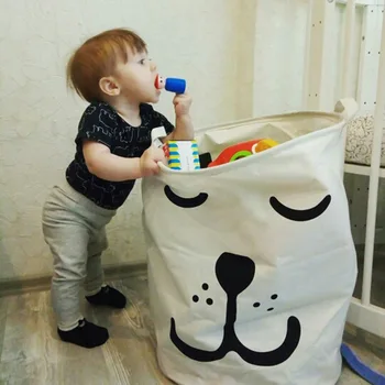 Ūdensizturīgs Veļas Grozā Kavē Soma Suns Modelis Drēbju Glabāšanas Grozi Mājas Organizators drēbes barelu bērnu rotaļlietu uzglabāšanas Locīšana