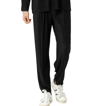 IEFB /vīriešu apģērbi kroku bikses ir 2021. jaunā pavasara japāņu streetwear modes zaudēt melnā pelēkas bikses vīriešu elastīgs viduklis 9Y3834