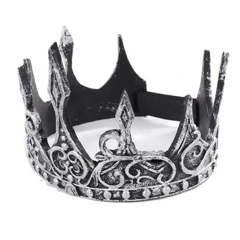 3D PU Putas Viduslaiku Karaļu Kronis Viduslaiku Royal King Tiaras Vainagu Cepures Seno Galvassegu Viking Corona Hombre Karalis Saģērbt
