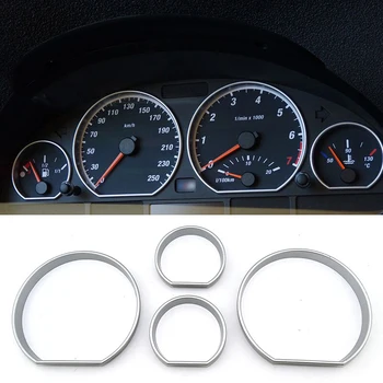 Automašīnas salona piederumi, apdares Ātruma Mērītāja Rādītājs Klastera Bezel Paneļa skalas Dash Gredzenu BMW E46 M3 3 Series