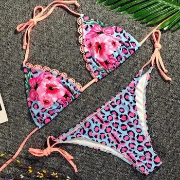 JAYCOSIN 2018 sieviešu Modes Sexy Ziedu Bra Komplekts Push-Up Polsterējumu s Gadījuma Peldkostīmu Peldvietu j29