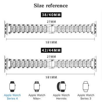 Orķestris + Lietā Metāla Siksnu Apple Skatīties, Sērija 6 Siksniņas 40mm 44mm Dimanta Gredzenu 38mm 42mm Nerūsējošā Tērauda Aproce iwatch 6SE431