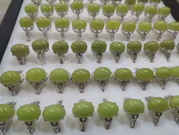 Dabas kvēlojošs zaļā nefrīta gredzens ar 925 sudraba gredzenus, 925 gredzenu gaismas akmens sievietēm jadeite nefrīta rotas, vienā gabalā