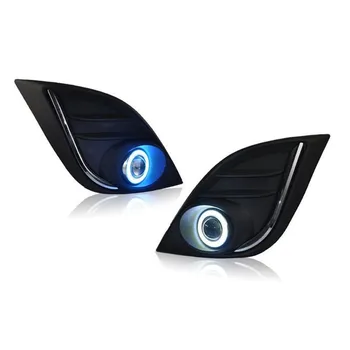 Ownsun COB Angel Eye Gredzeni Projektora Objektīvs ar 3000K Halogēna Lampas Avots Melnās Miglas Lukturi Bufera Vāciņš Priekš Mazda 3 Mazda3