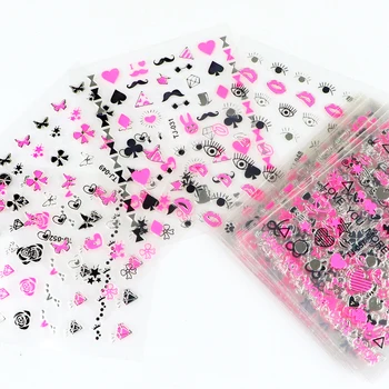 30Pcs Tauriņš Nail Art Uzlīmes Uzlīmes Rožu Valentīna Diena Nail Art Rotājumi 3D Nagu Uzlīmes Piekariņi Dizaina polijas Manikīrs