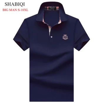 SHABIQI Cietā Vīriešu Polo Krekls Vīriešiem Kokvilnas ar Īsām Piedurknēm Camisas Polo Stand Apkakli Polo Krekls Vīriešiem Gadījuma Polos 2019 Jaunas