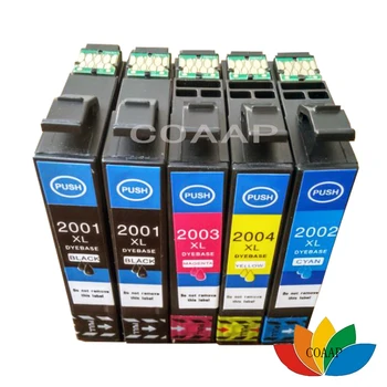 5x T200 XL Tintes Kasetnes Fit WF2510 WF2520 WF2530 XP200 XP300 XP400 XP310 XP410 Printeri