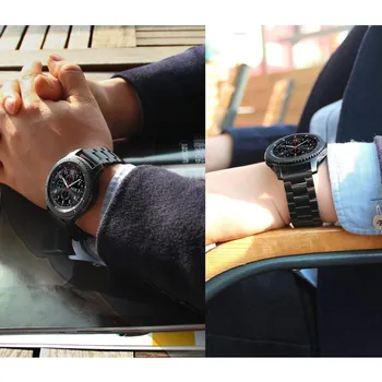 Metāla siksniņa Samsung Rīku S3 Pierobežas joslā smartwatch Nerūsējošā Tērauda aproce Huawei skatīties GT 2 siksnas Galaxy skatīties 46mm S 3