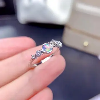 Karstā pārdošanas stilu dabas opal gredzens 925 sudraba sieviešu gredzenu vienkāršu, nelielu, spīdīgu un gudrs