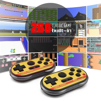Retro Mini Video Spēļu Konsole, TV Spēļu Automātu Spēlēt 8 bitu spēles, ar divām kontrolieris atbalsta dual spēlētājs ar 260 bezmaksas spēles