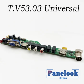 T. V53.03 Universal LCD TV Kontrolieris Vadītāja Valdes PC/VGA/USB Interfeiss+7 galvenie valde