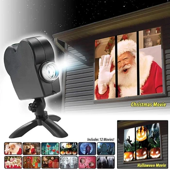 Ziemassvētku Loga Projektoru Lāzera gaismu, ar 12 atstarotājs filmas un Halloween puse, deg Mājas Iekštelpu Āra Apdare