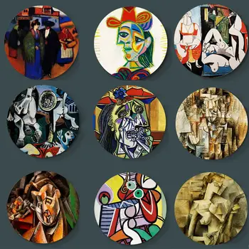 Nieuwe Spaanse Mākslinieks Pikaso Glezna Sienas Displejs Keramikas Plāksnes Kuģiem, Apaļu Plāksni, Mākslas Plāksne, Augstas Kvalitātes Apdares