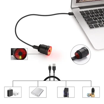 1PC IPx6 Ūdensizturīgs Velosipēdu Smart Bremžu Uzrādi Velosipēds Gaismas Taillight USB Uzlādējams LED Velosipēda Aizmugurējās Gaismas Velosipēdu Piederumi
