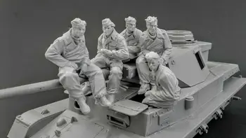 1/35 seno Panzer Apkalpēm (5 cipari) (NAV TVERTNI ) Sveķu attēls Modelis Miniatūrā gk Unassembly Unpainted