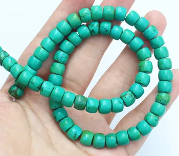 Dabas Zaļā Turquoises Lēcu /Rondelle formas pērlītes 15