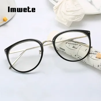 Imwete Vintage Tuvredzība Brilles Rāmis Sievietēm Pārredzamu Lēcu Classic Optial Acu Brilles Retro Metāla Dizaineru Briļļu Ietvari