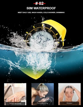 Ohsen Modes Sieviešu Sporta Pulksteņi Ūdensizturīgs Dāmas Jelly LED Digitālais Pulkstenis Dzeltena Peldēšana Daivinga Rokas Pulkstenis Montre Femme