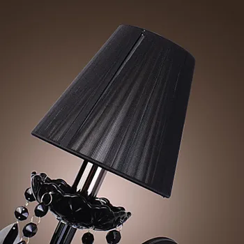 Arandela Black Crystal Modernu Led Sienas Apgaismojuma Lampa ar Auduma Ēnā Guļamistabu Mājas Sienas Sconce Bezmaksas Piegāde