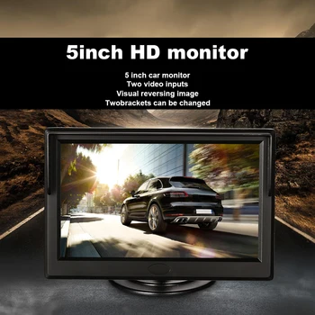 5 Collu Monitors HD Auto Atpakaļgaitā, TFT LCD Digitālais Ekrāns 2 Veids, Video Ieeja Atpakaļskata Displejs Autostāvvieta Uzraudzīt, Lai Backup Kameru