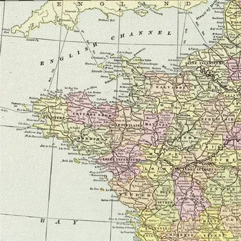Valsts Ģeogrāfiskā Karte, Francija Vintage Stila Politisko Attēlu Audekls Drukāt Sienas Uzlīmes, Skaidrs, Starptautiskās Robežas