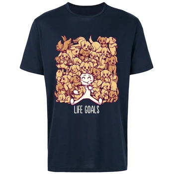 Dāvana T-krekls Vīriešiem Suns, Tēvs, T Krekli Dzīves Mērķus Zelta Labradora Retrīvers Suņi Slim Fit T Kokvilnas t-veida Vīriešu Tops