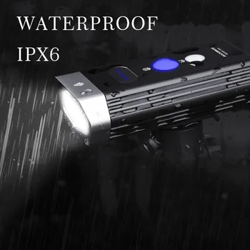 ROCKBROS Velosipēds Priekšā Gaismas Velosipēdu Ūdensizturīgs Lukturu USB Uzlādējams Lukturis Lukturīti Atsevišķu Slēdzi Tālu Pie Gaismas 1800Lm