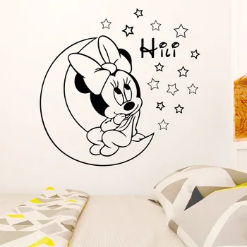 Disney Personalizētu Nosaukums Minnie Mouse Bērnu Sienas Vinila Decal Uzlīmes, Custom Plakātu sienas uzlīmes bērniem telpām Gudrs Karikatūra