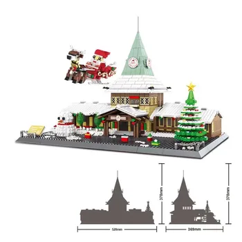 NOLIKTAVĀ Radītājs Iela Modeļa Santa claus offic Rotaļlietas WG6218 2228Pcs Celtniecības Bloki, Montāžas Ķieģeļi Komplekti Bērniem Ziemassvētku Dāvanas