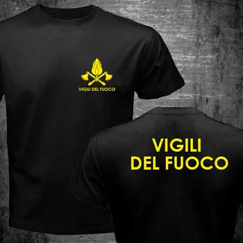Jaunu Vigili Del Fuoco Itālija Ugunsdzēsēju Ugunsdzēsēju Departamenta Brigāde Vīriešu Īsām Piedurknēm Kokvilna Classic Fit T Krekls bez Piedurknēm