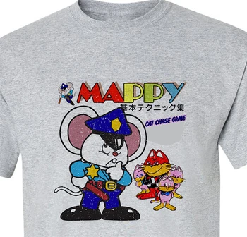 Mappy Problemātisko T-Krekls Retro Vintage 80'S 70'S Vecās Skolas Video Arcade Spēle Streetwear Gadījuma Tee Krekls